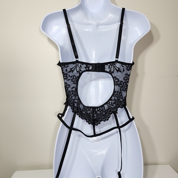 BNWOT Gorgeous black Underwired bodysuit top Lingerie size S teddy Babydoll - Picture 8 of 9